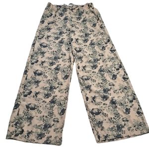 Metaphor‎ Women's Tan & Black Floral Print Palazzo Pants 100% Polyester XL/EG